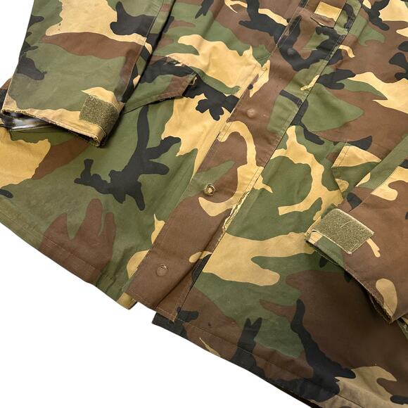 Xl Vintage US Military BDU Rain Jacket Green Camo - Picture 6 of 7